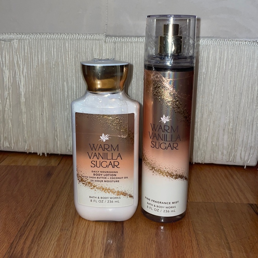NEW Bath and Body Works WARM VANILLA SUGAR BUNDLE  2 pcs   Spray w Lotion